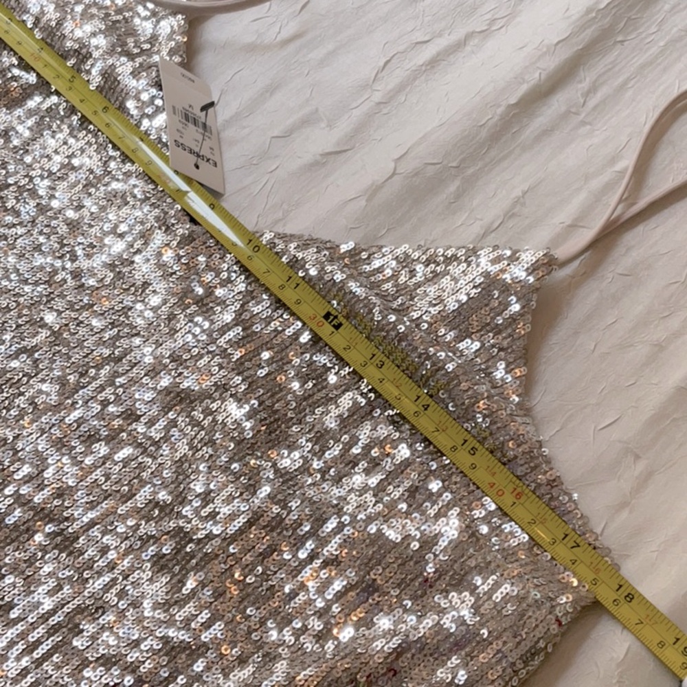 Express Sequin Size Medium Top, Lined With Adjust… - image 6